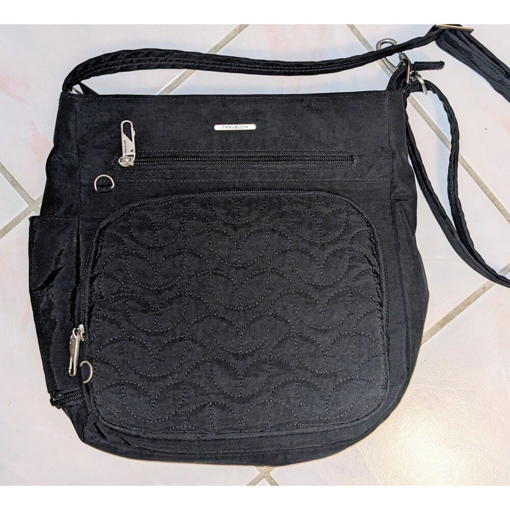 Travelon Anti-Theft Classic North/South Crossbody Bag Travel Purse Black RFID